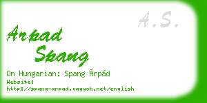arpad spang business card
